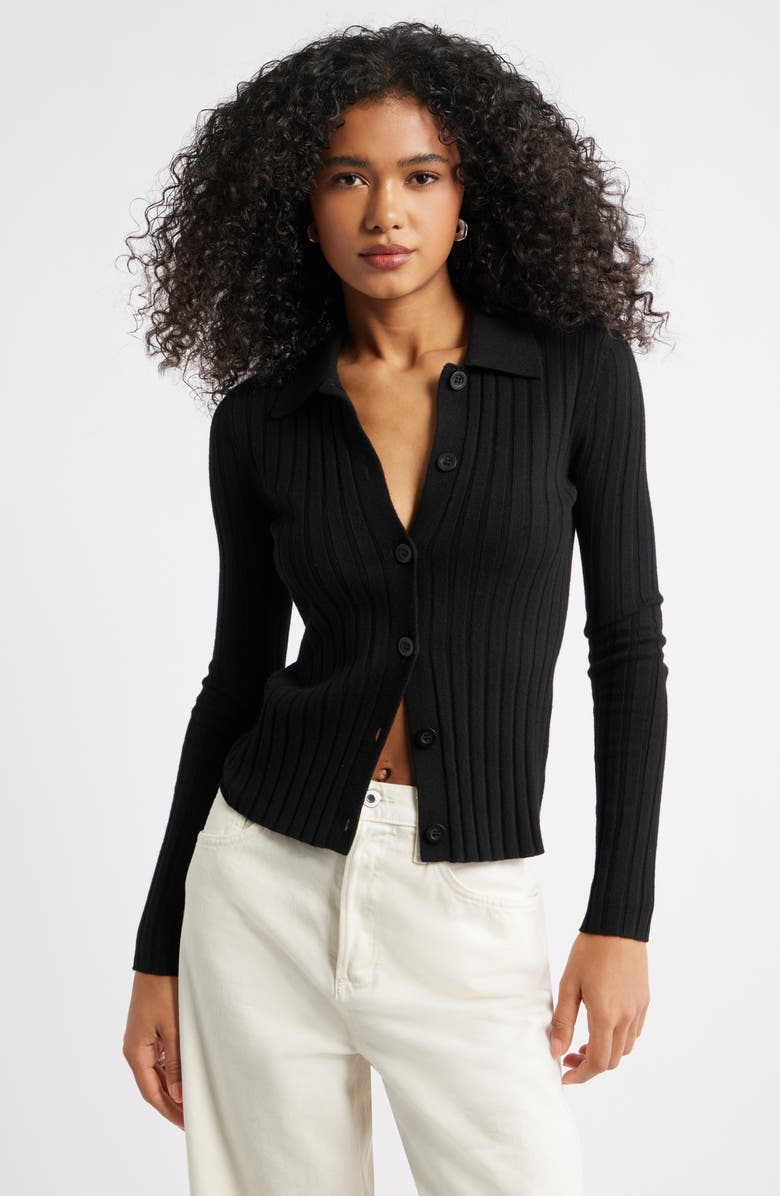 Collared Rib Cardigan