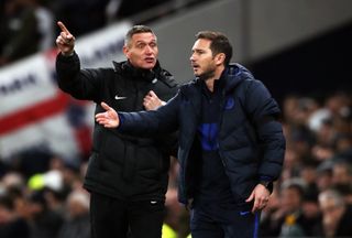 Frank Lampard, right, gestures during the win over Tottenham