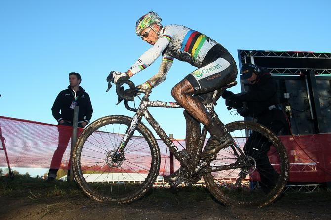 World champion Sven Nys (Crelan-KDL) on the disc-equipped Colnago Prestige in Hamme-Zogge