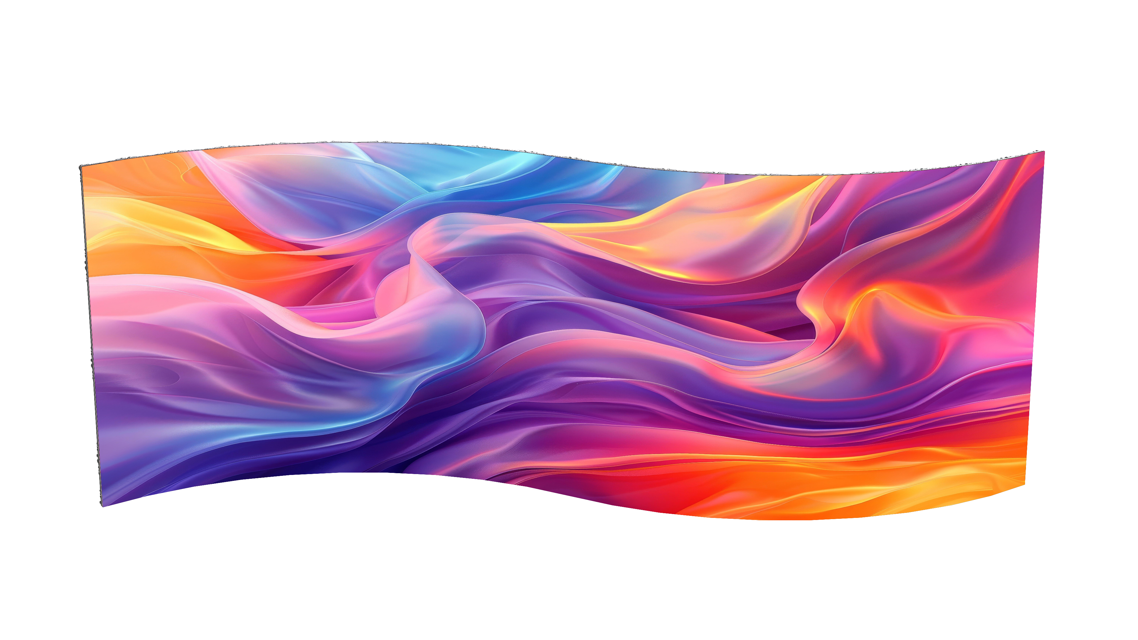 The new Absen PL Plus V2X Series  showcasing an array of bright, vivid purples, oranges, and reds. 