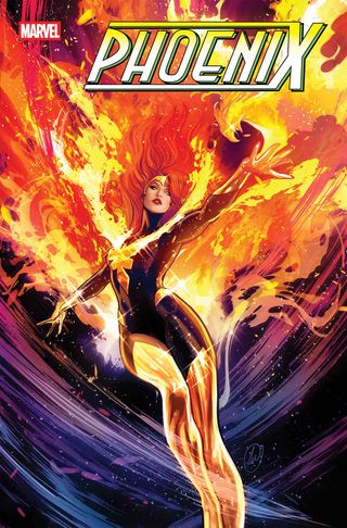 Jean Grey in Dark Phoenix colors on the cover of Phoenix #11