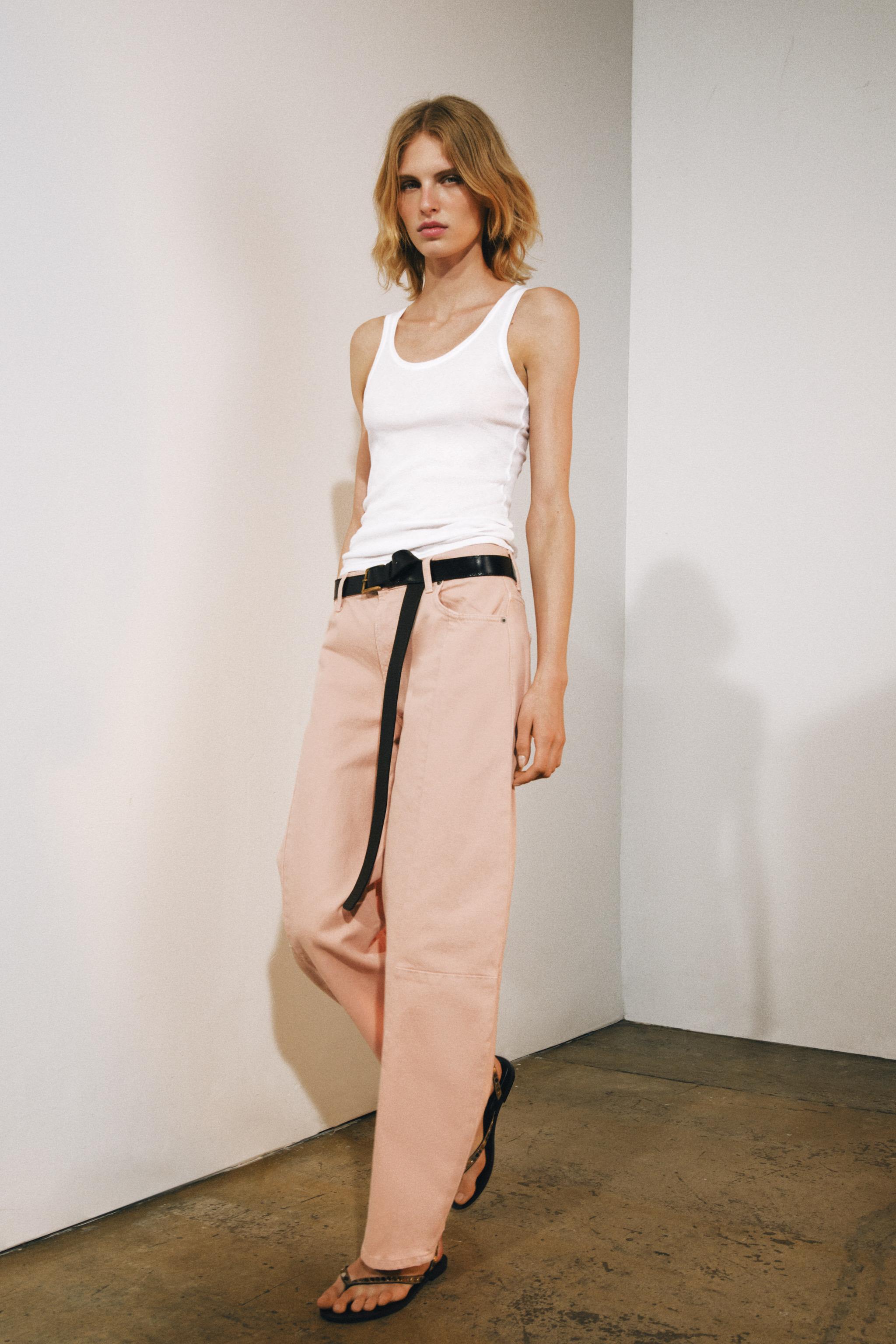 Zw Collection Barrel Patchwork Mid-Waist Jeans - Pink - 6