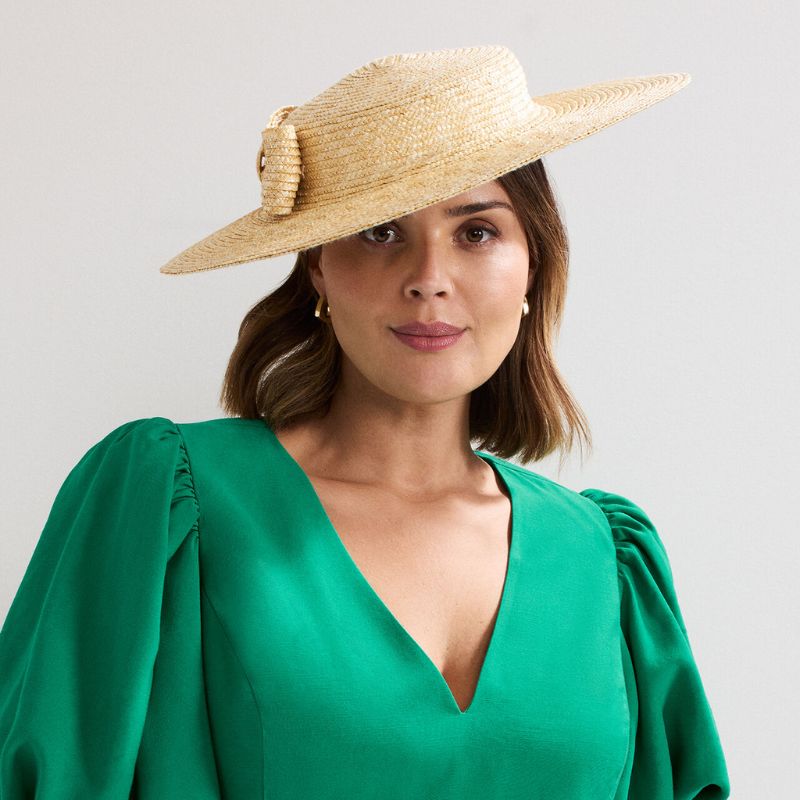 Phase Eight boater hat on model 