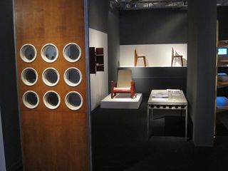 The Galerie Patrick Seguin stand, featuring 'Panels with porthole windows' for Bouqueval House