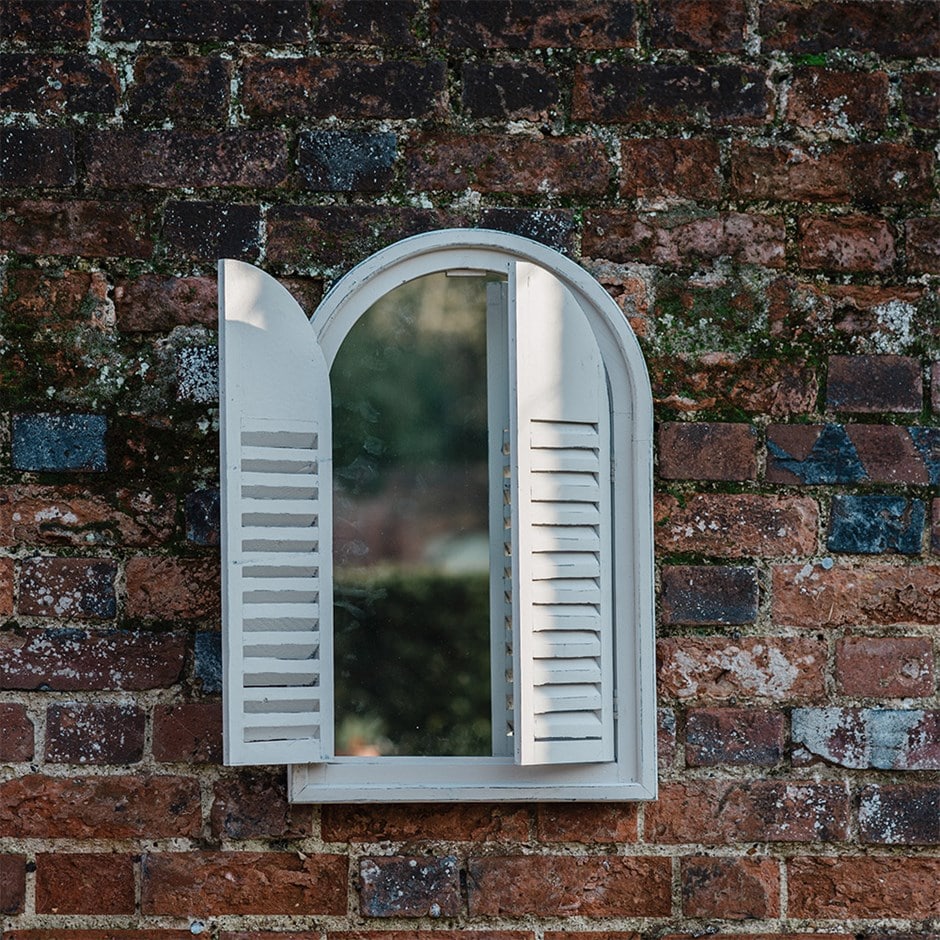 Garden Wall Mirror With Shutters