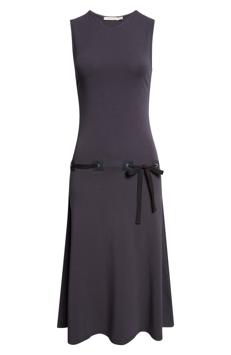 Suni Drawstring Organic Cotton Knit Midi Dress