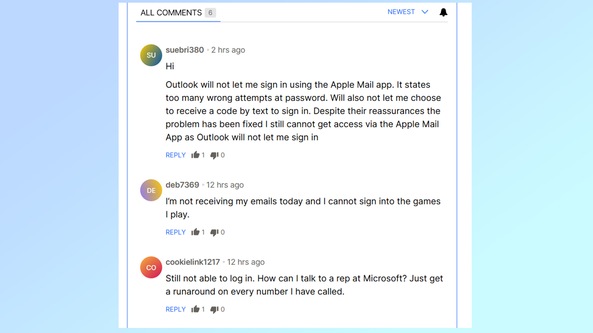 Outlook comments