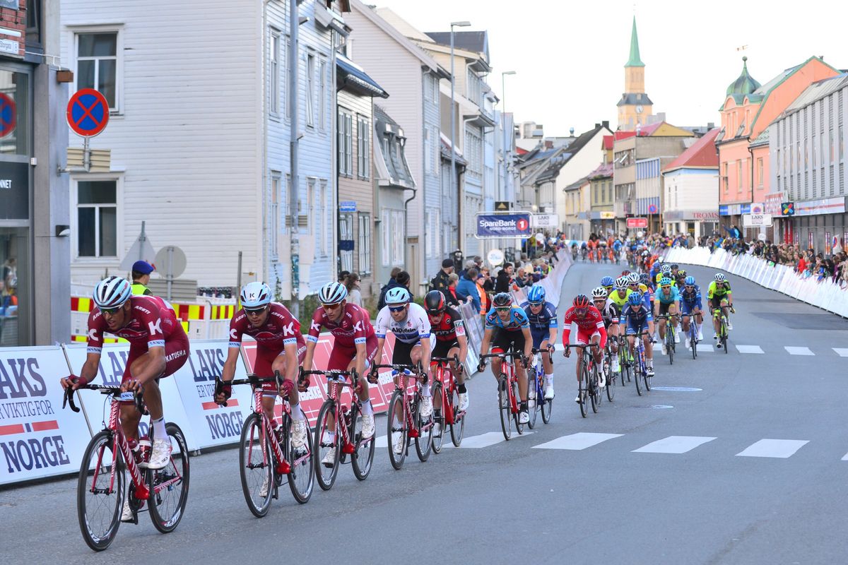The Katusha squad looking after Alexander Kristoff
