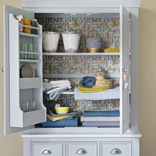 paint with wallpaper and dresser