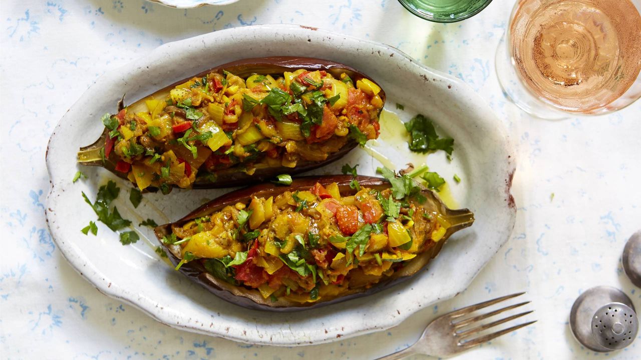 Baked aubergine