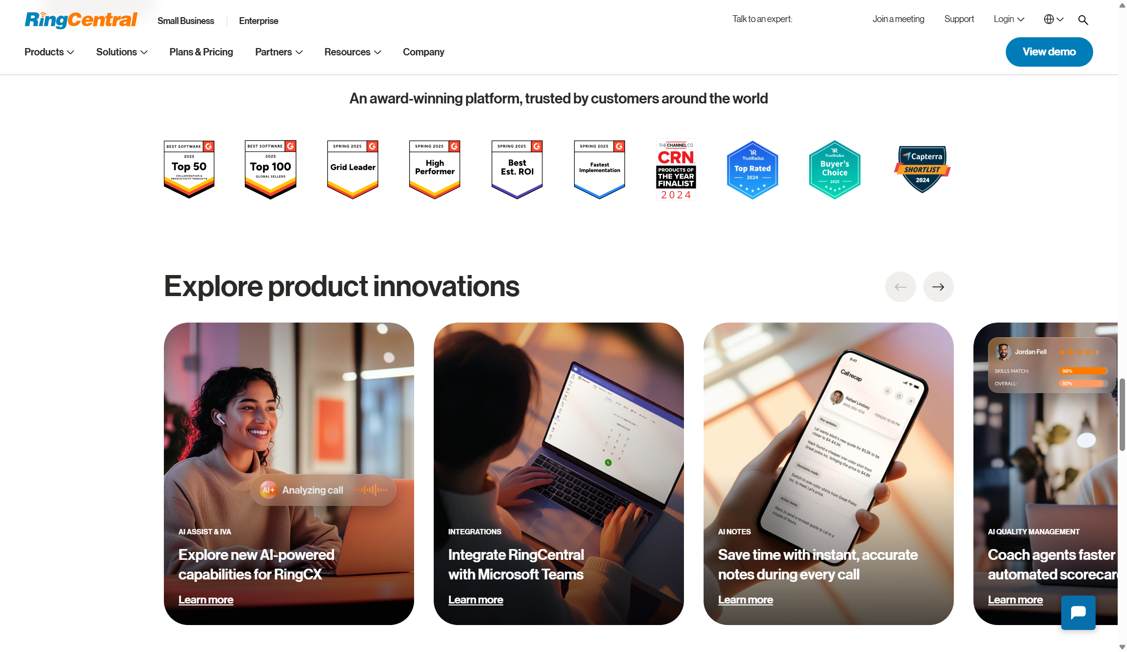 RingCentral Contact Center features