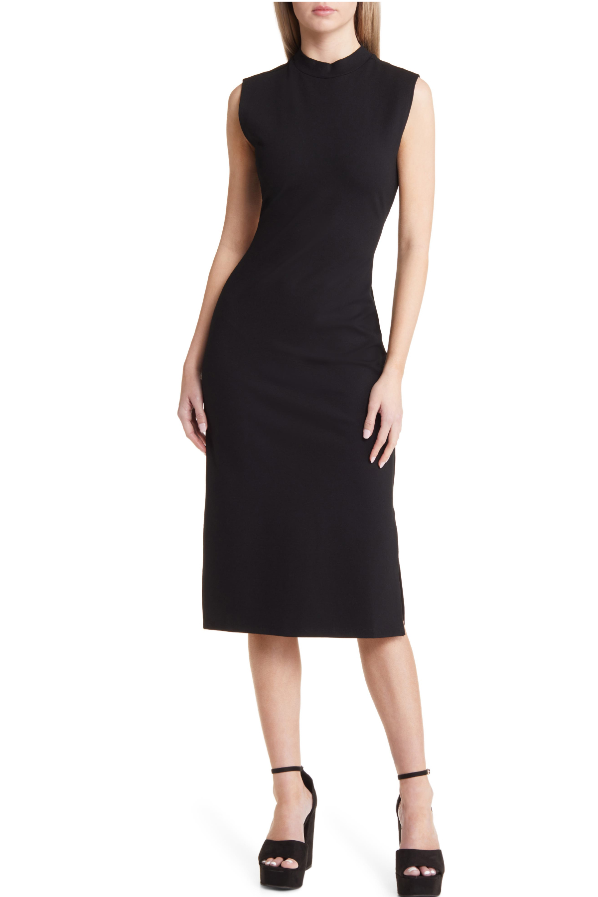 Open Edit Cutout Back Ponte Dress