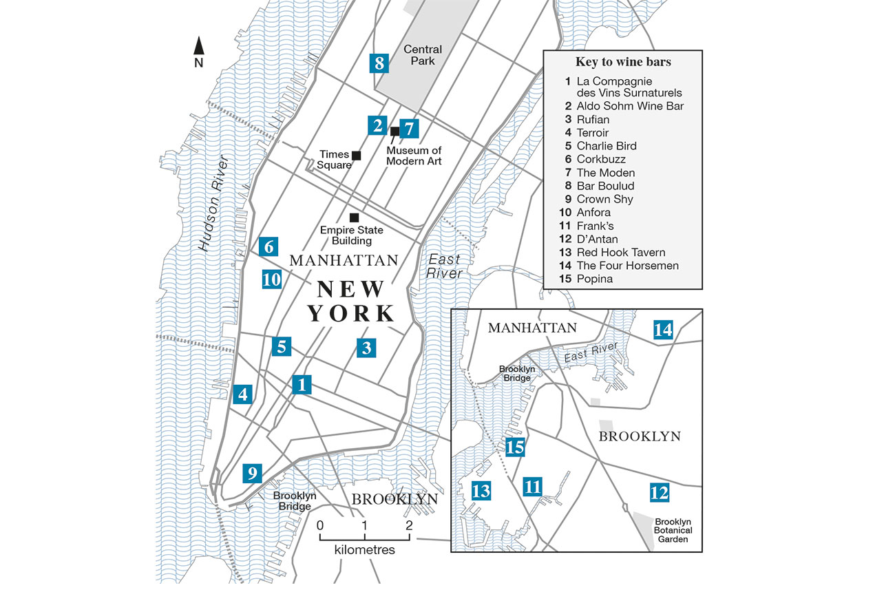 New york wine bars map