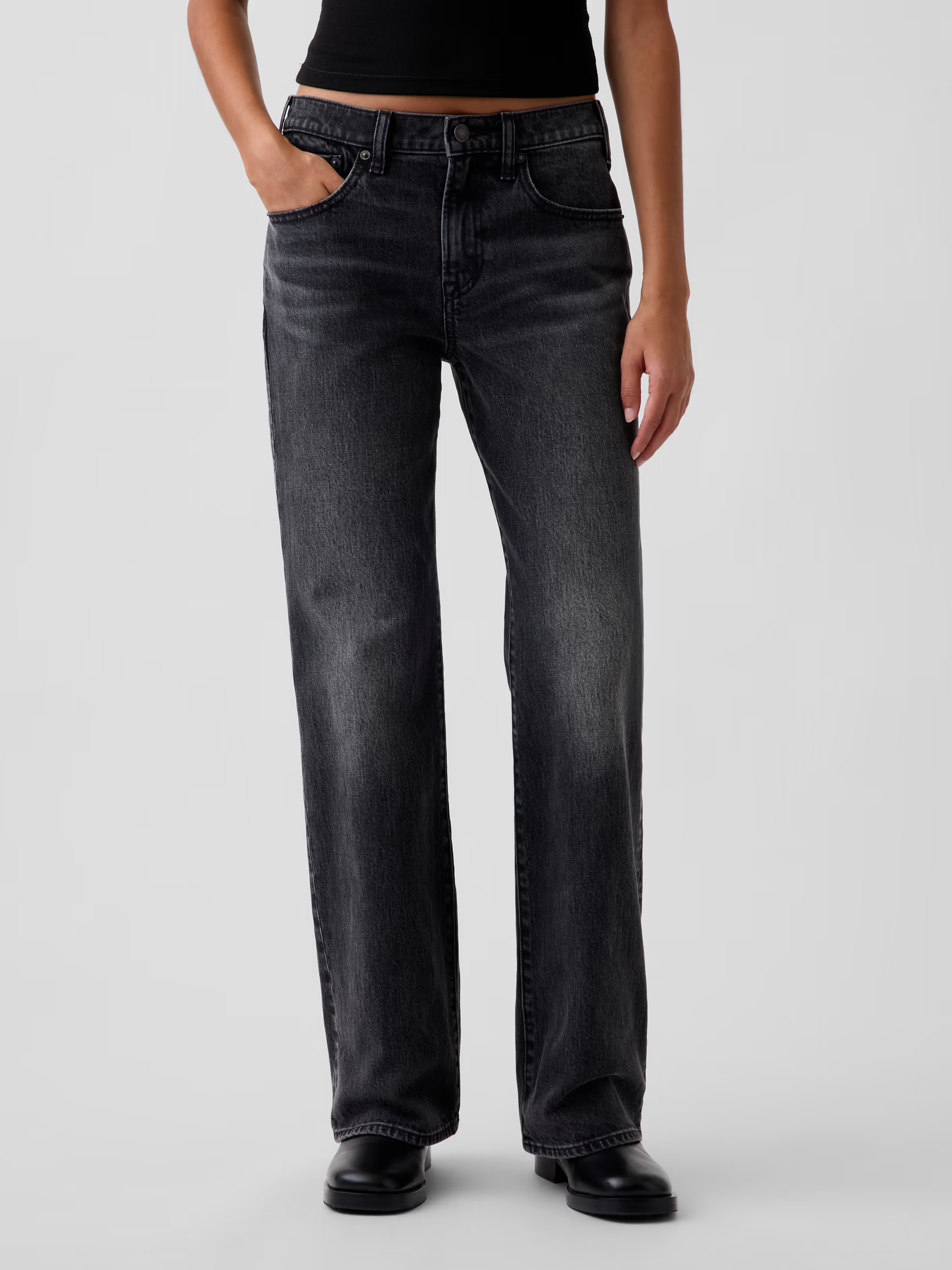 Gap, Mid Rise Relaxed Flare Jeans