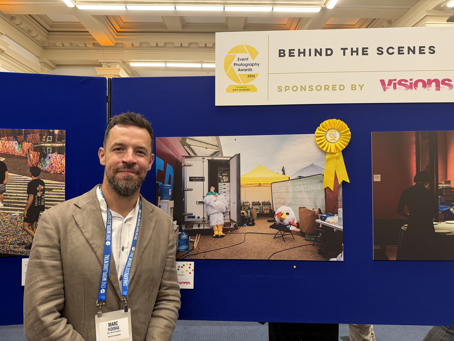 Photo of Marc James, winner of the Behind the Scenes, Conferences &amp;amp; Corporate Events and Best Portfolio categories, plus Event Photographer of the Year, in the Event Photography Awards 2026