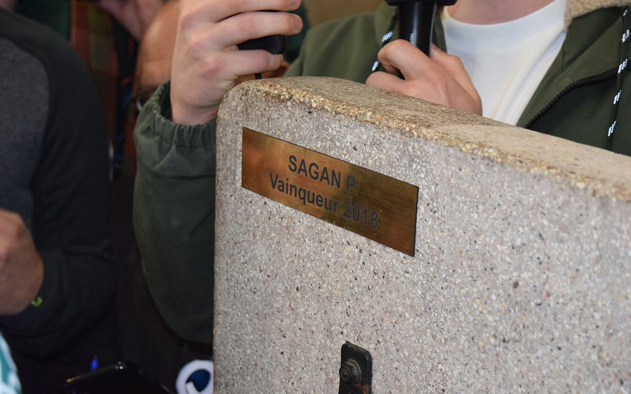 Peter Sagan's name in the Roubaix velodrome showers