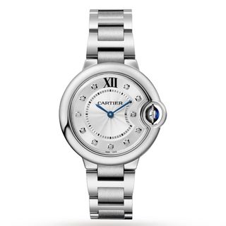 best watches for women include Cartier watches like this round silver watch