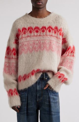 Dullyth Oversize Wool & Mohair Blend Crewneck Sweater