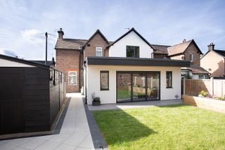 contemporary extension with white render