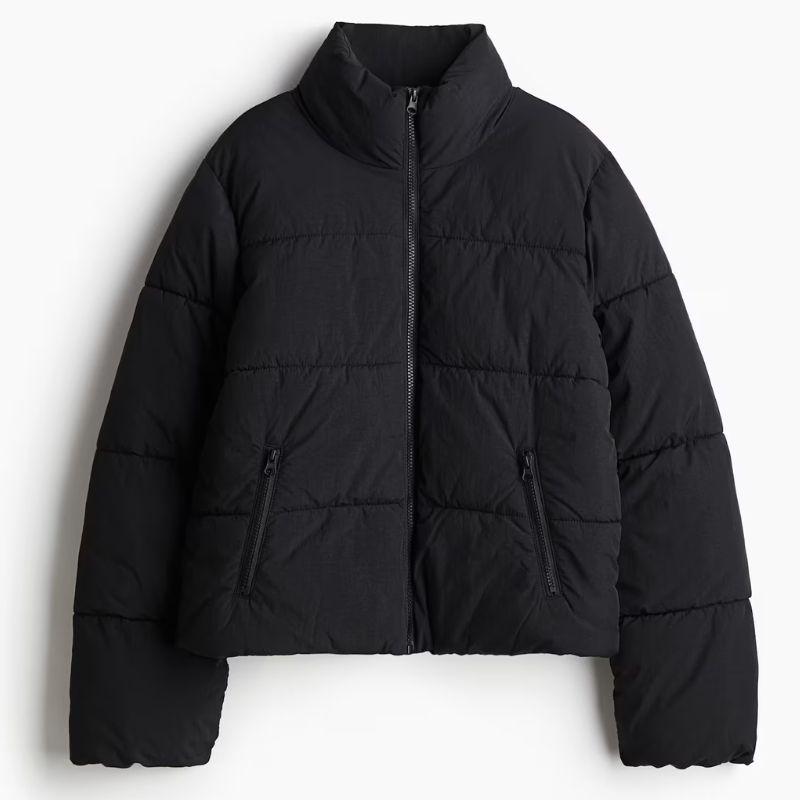 black puffer coat from H&amp;amp;M