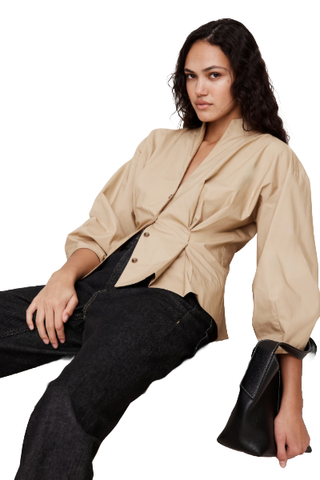 Banana Republic Poplin Cinched-Waist Shirt