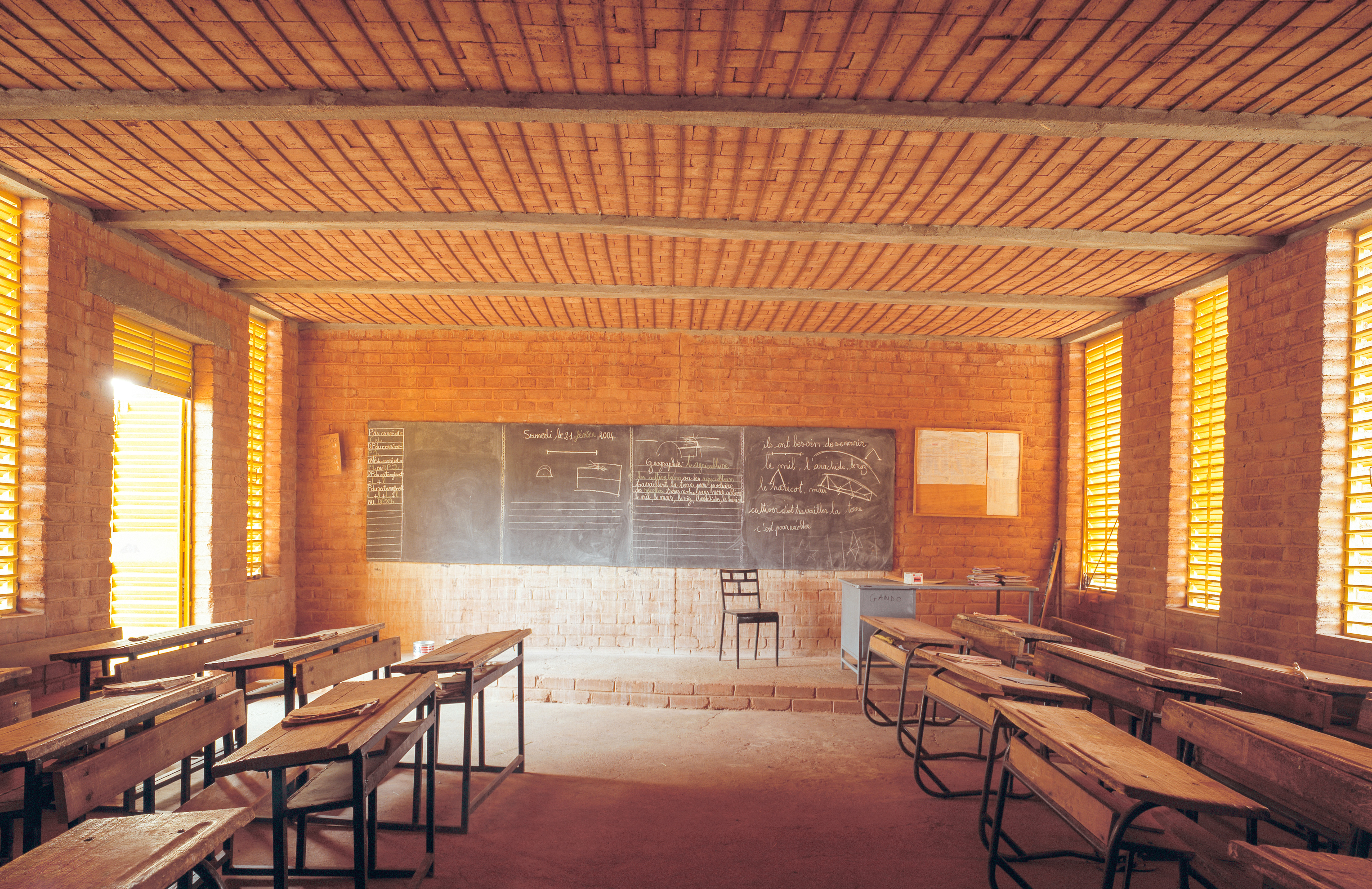 Classroom interior of the Primary School in Gando.