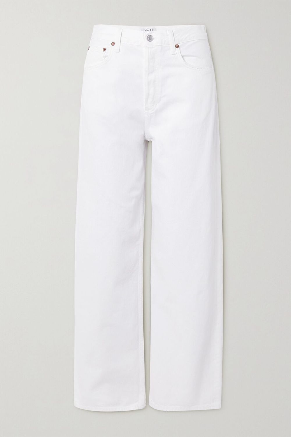 agolde white wide leg jeans