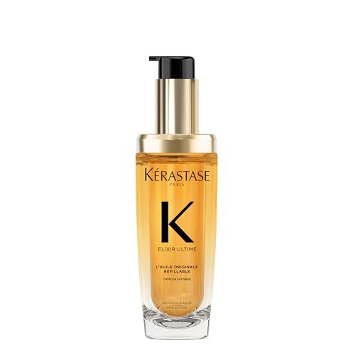 Kerastase Elixir Ultime Refillable Hair Oil - Hydrates & Smoothes Frizz, Adds Shine, With Wild Camellia, Nourishes & Strengthens Hair, 2.53 Fl Oz