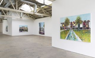 Enoc Perez selected a number of embassies (new, old, and demolished) to become part of a series of architectural paintings