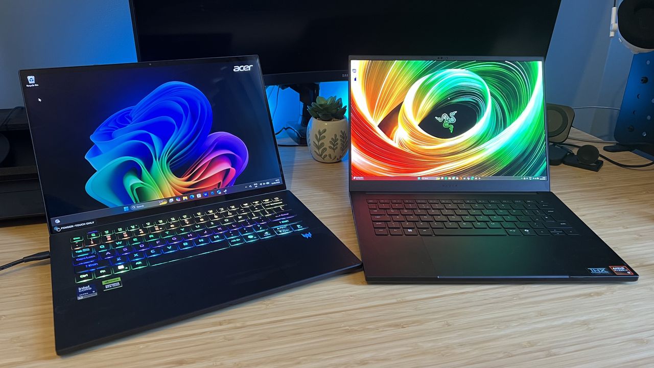 Acer Predator Triton 14 AI vs Razer Blade 14, two slimline gaming laptops but one clear winner