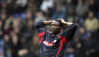 SHEFFIELD, UNITED KINGDOM - MARCH 29: Shola Ameobi of Stoke during the Coca-Cola Championship match between Sheffield Wednesday and Stoke City at Hillsborough on March 29, 2008 in Sheffield, England. (Photo by Getty Images)