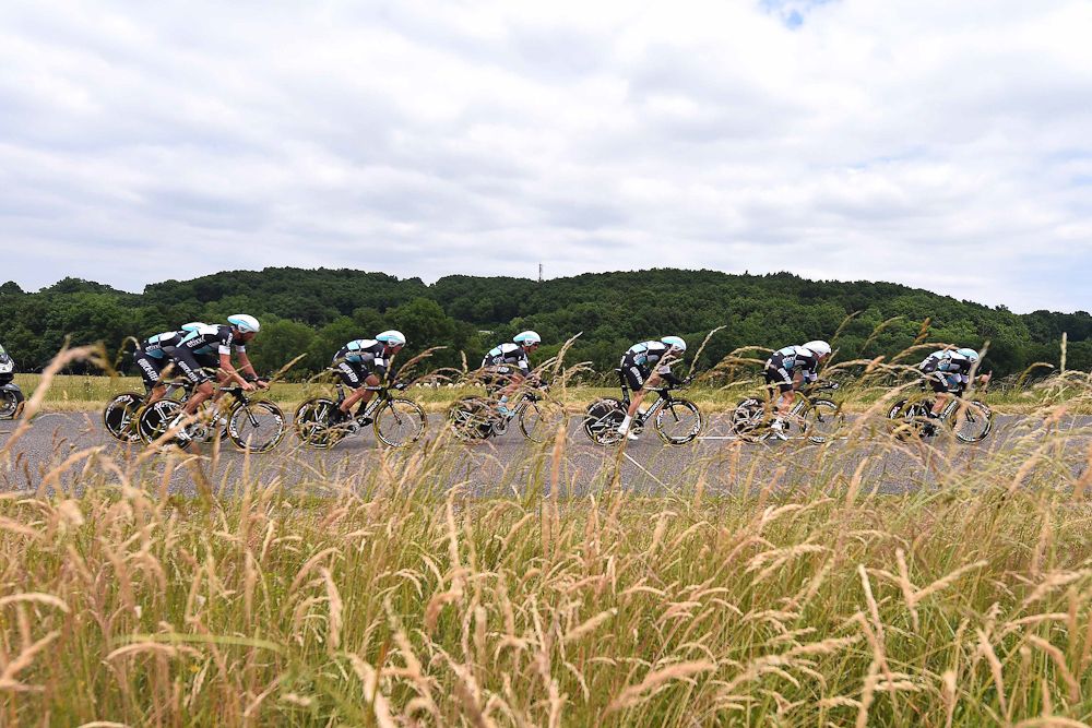 Etixx-QuickStep on their way to a fourth-place finish.
