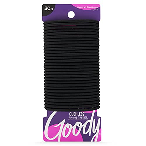 Amazon.com : Goody Ouchless Elastic Hair Ties - 30 Ct, Black, 4mm Rubber Bands for Hair, Pain-Free Hair Accessories for Women &amp;amp; Men, Made for Long-Lasting Braids, Ponytails &amp;amp; More, All Hair Types : Beauty &amp;amp; Personal Care