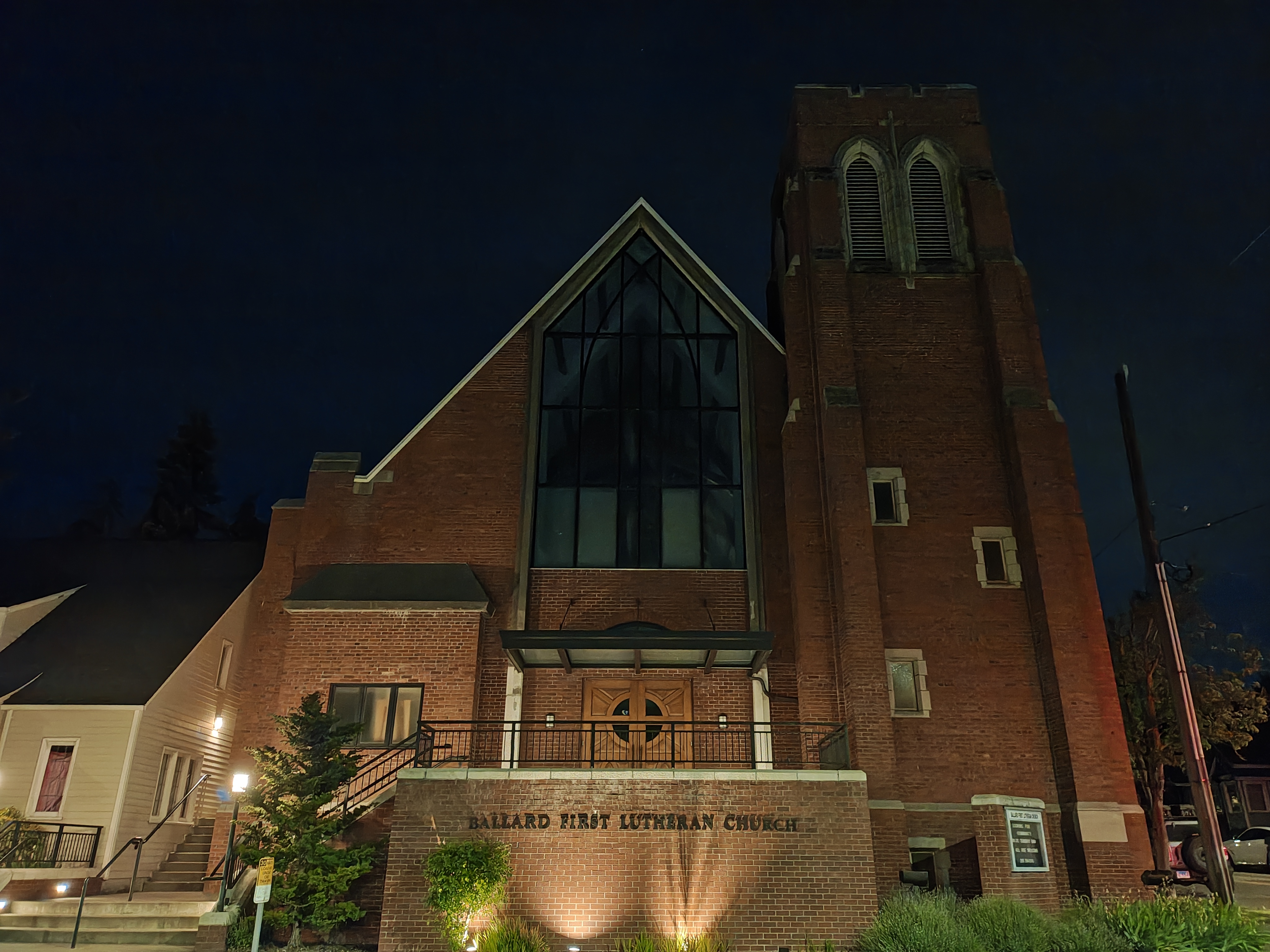 A church at night