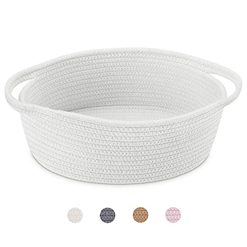 Abenkle Small Baskets With Handles - Decorative Durable Rope Woven Shelf Storage Organizer Bin, Gift Basket for Baby Shower Easter, 12
