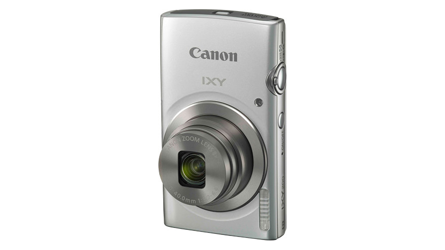 Canon compact camera against a white background
