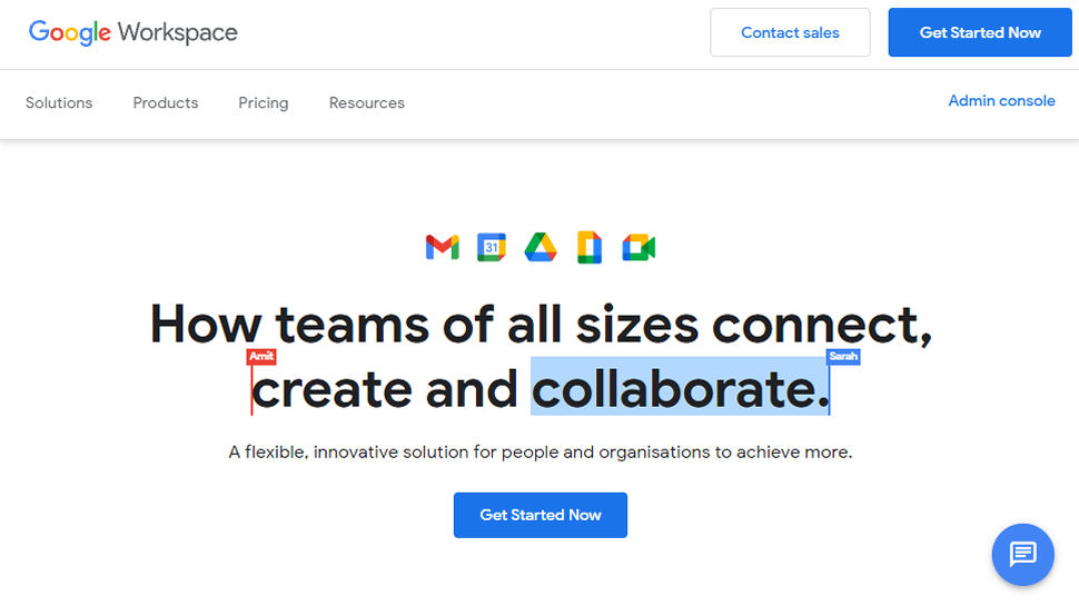 Website screenshot for Google Workplace