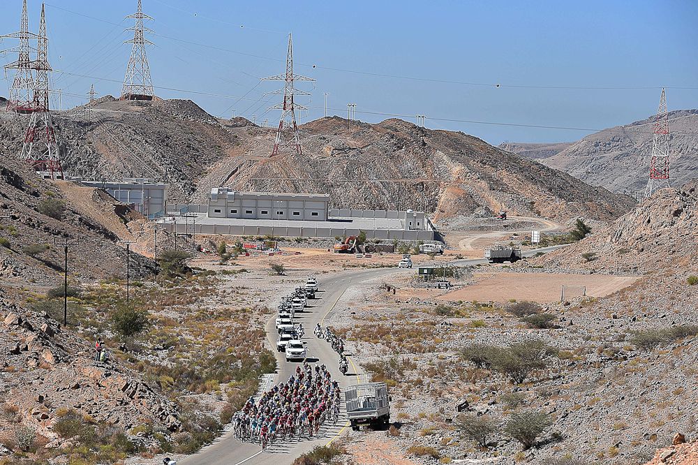 The peloton in action during Oman's final stage.