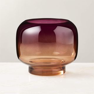 Coco Two-Toned Glass Hurricane Candle Holder Small By Azeeza