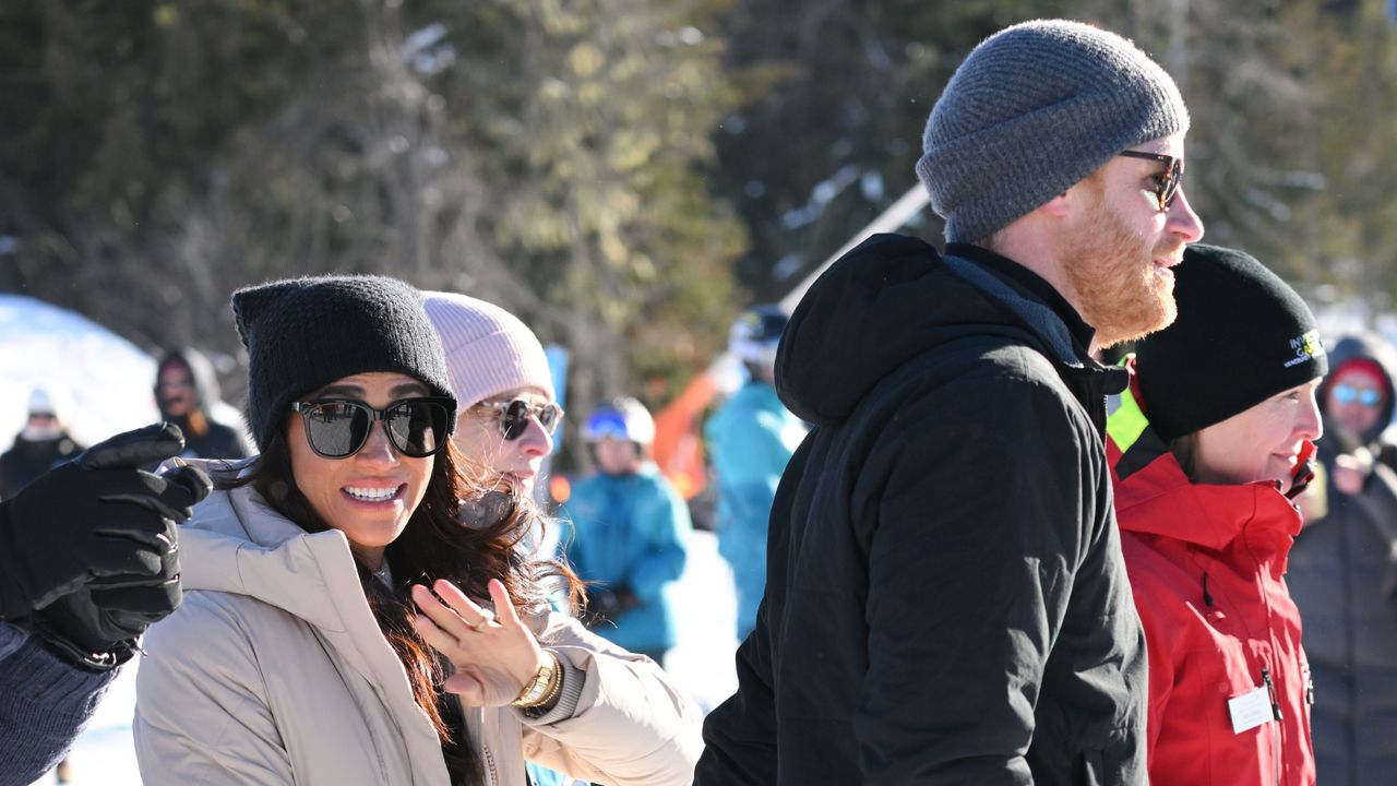 : Prince Harry, Duke of Sussex and Meghan, Duchess of Sussex attend the Invictus Games One Year To Go Event on February 14, 2024 in Whistler, Canada.