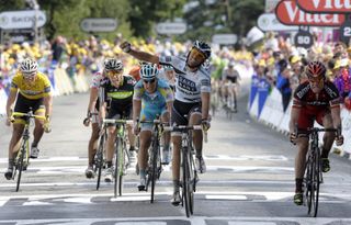 Alberto Contador and stage winner Cadel Evans, Tour de France 2011, stage four