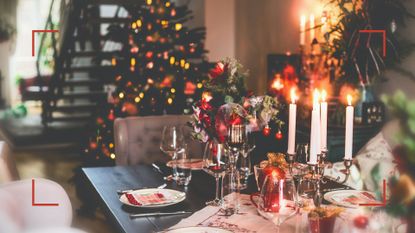 Cozy Christmas dining table dressed with an on-trend Christmas party themes for 2022 holidays
