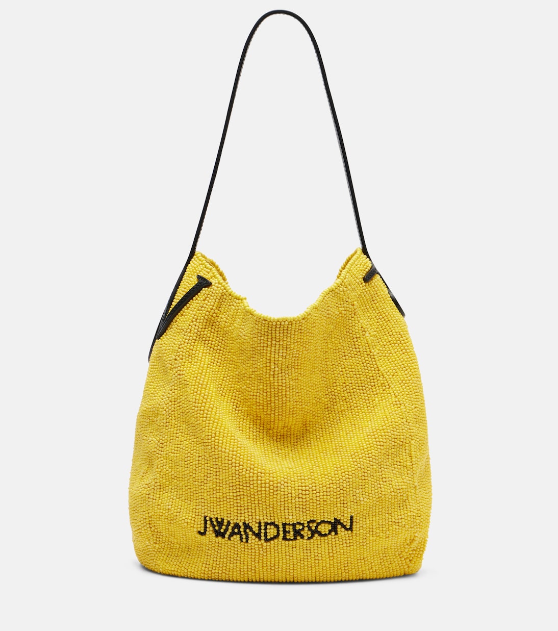Bulb Small Beaded Leather-Trimmed Shoulder Bag in Yellow - Jw Anderson