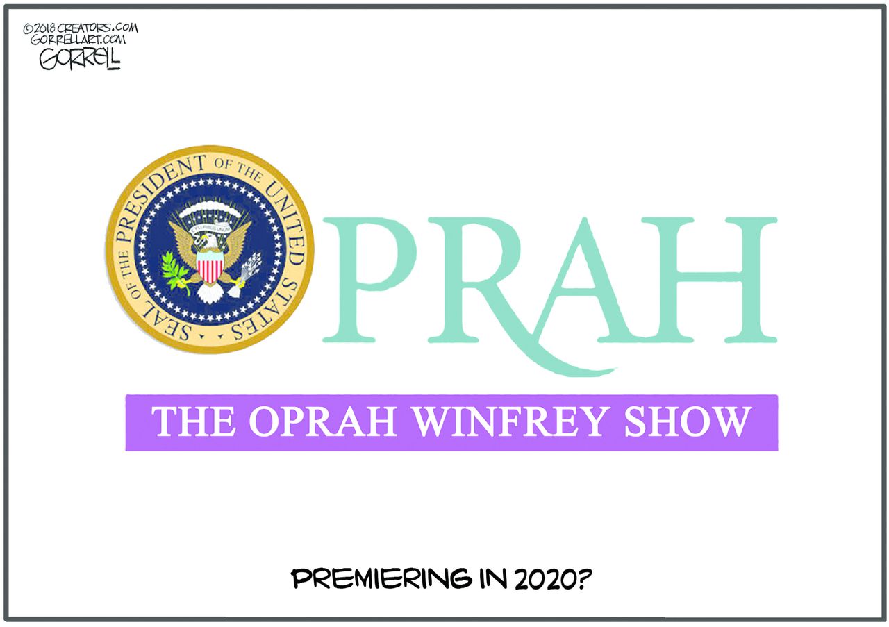 Political cartoon U.S. Oprah 2020