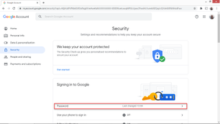 Google Chrome password
