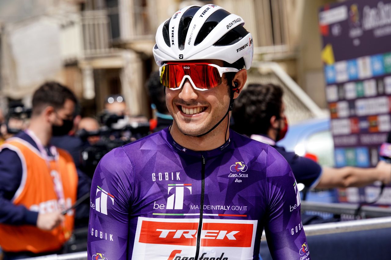 Giro di Sicilia 2022 3rd Edition 2nd stage Palma di Montechiaro Caltanissetta 152 km 13042022 Matteo Moschetti ITA Trek Segafredo photo Massimo FulgenziSprintCyclingAgency2022
