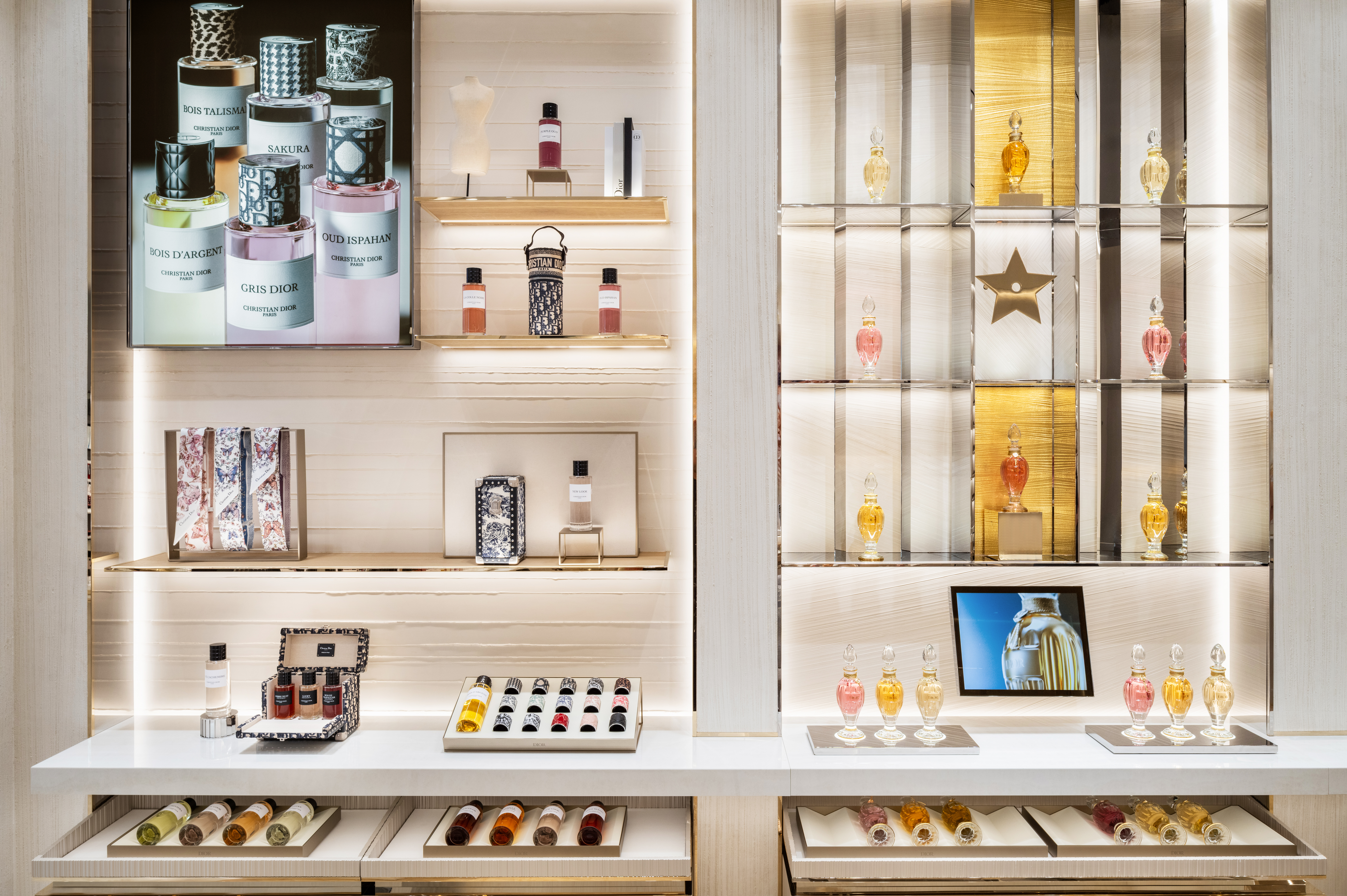Dior fragrance wall
