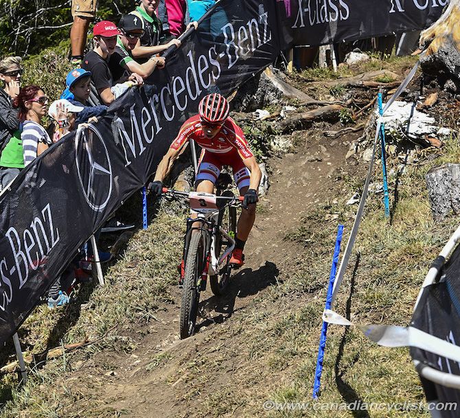 Annika Langvad (Denmark) set a fast pace and opened a large gap early