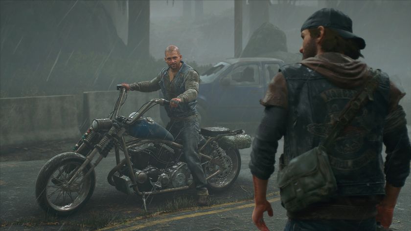 Days Gone Remastered characters Deacon and Boozer standing in the rain