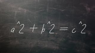 a^2+b^2=C^2 theorem written on a chalkboard